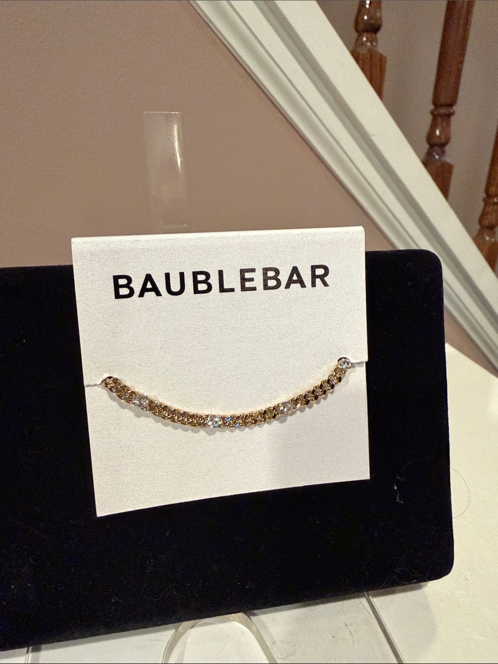 BaubleBar Cassandra Gold Plated Brass and Crystal Bracelet